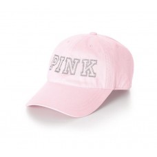 NWT VICTORIA&apos;S SECRET PINK BLING SILVER LOGO ADJUSTABLE BASEBALL HAT ONE SIZE 667546060747 eb-50279007